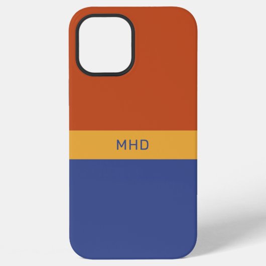 Mit Monogramm Farbblöcke - Telefongehäuse iPhone Hülle (Rückseite)