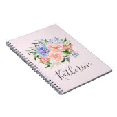 Mit Monogramm Farbe Blau Rosa Frühling Blüte Notizblock (Rechte Seite)