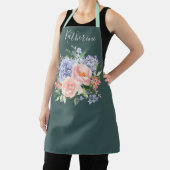 Mit Monogramm Farbe Blau Rosa Frühling Blüte Schürze (InSitu)