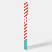 Mit Monogramm, farbenfroh gestreiftes Muster Rot u Case-Mate iPhone Hülle (Rückseite / Rechts)