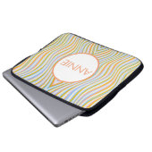 Mit Monogramm, farbenfrohe Streifen Laptopschutzhülle (Vorne Knopf)