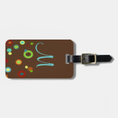 Mit Monogramm farbige Punktemarke Gepäckanhänger (Vorderseite horizontal)