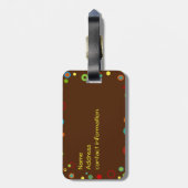 Mit Monogramm farbige Punktemarke Gepäckanhänger (Rückseite vertikal)