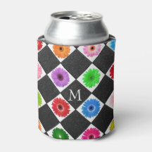 Mit Monogramm, farbiges Daisy-Muster