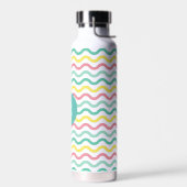 Mit Monogramm, farbiges Muster Trinkflasche (Links)