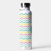 Mit Monogramm, farbiges Muster Trinkflasche (Rechts)