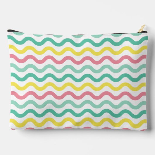 Mit Monogramm, farbiges Muster Zubehörtasche (Rückseite)