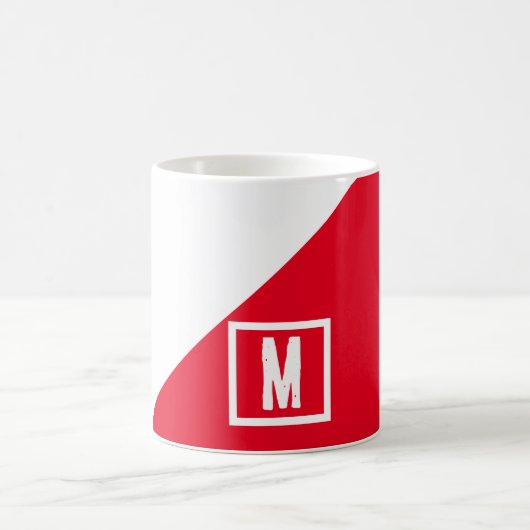 Mit Monogramm Farbkombination Rot/Weiß Kaffeetasse (Mittel)