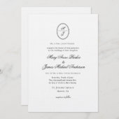 Mit Monogramm Feierliche Hochzeit Einladung (Vorne/Hinten)