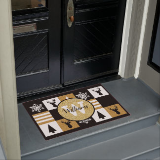 Mit Monogramm Feiertags-Glitzer Fußmatte