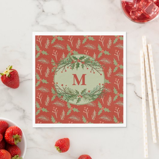 Mit Monogramm Feiertagsparty Napkins Serviette (Beispiel)