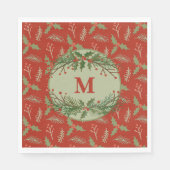 Mit Monogramm Feiertagsparty Napkins Serviette (Vorderseite)