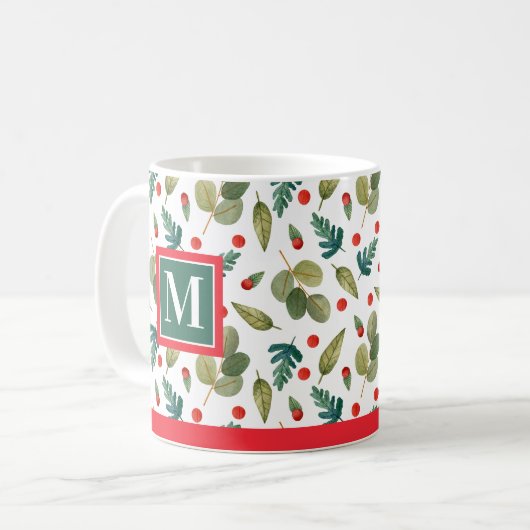 Mit Monogramm, festliche Grünanlage und Heilige, r Kaffeetasse (Vorderseite Links)