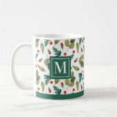 Mit Monogramm, festliche Grünanlage und hellgrün Kaffeetasse (Links)