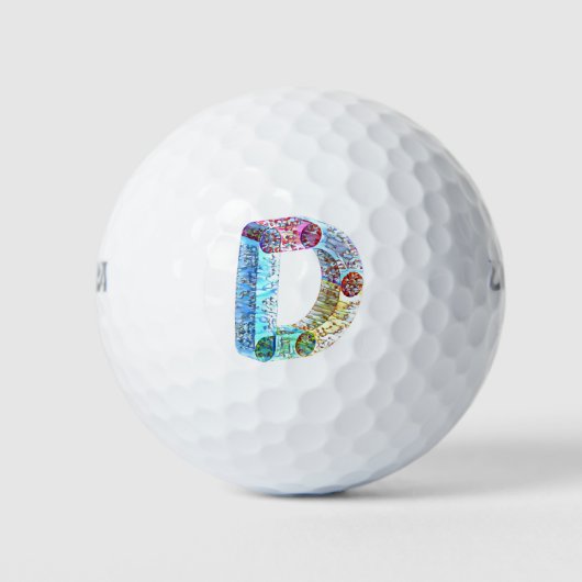 Mit Monogramm fettgedruckter Buchstabe D Golfball (Vorderseite)