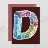 Mit Monogramm fettgedruckter Buchstabe D Postkarte (Vorne/Hinten)