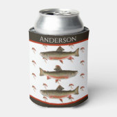 Mit Monogramm Fischer Fischen Bachforelle Dosenkühler (Kanne Vorderseite)