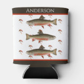 Mit Monogramm Fischer Fischen Bachforelle Dosenkühler (Rückseite)