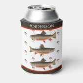 Mit Monogramm Fischer Fischen Bachforelle Dosenkühler (Kanne Rückseite)