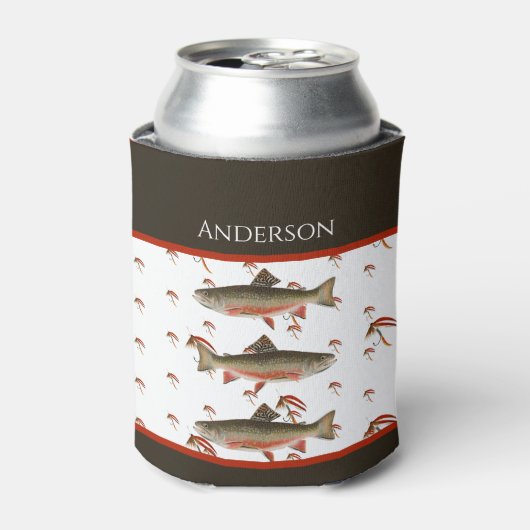 Mit Monogramm Fischer Fischen Bachforelle Dosenkühler (Kanne Vorderseite)