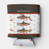 Mit Monogramm Fischer Fischen Bachforelle Dosenkühler (Rückseite)