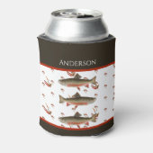 Mit Monogramm Fischer Fischen Bachforelle Dosenkühler (Kanne Rückseite)
