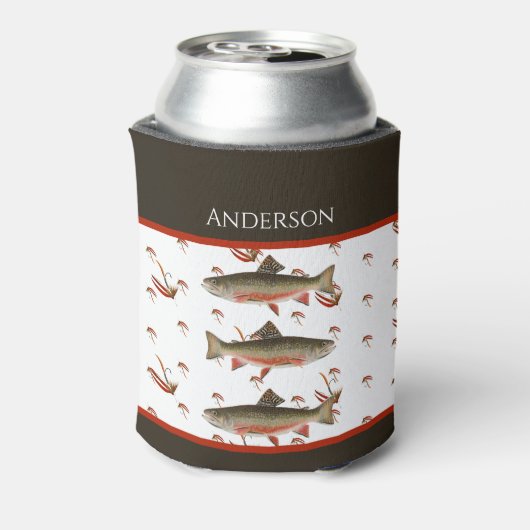 Mit Monogramm Fischer Fischen Bachforelle Dosenkühler (Kanne Rückseite)