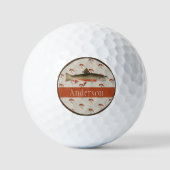 Mit Monogramm Fischer Fischen Bachforelle Golf Golfball (Vorderseite)