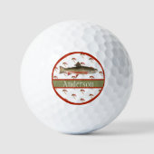 Mit Monogramm Fischer Fischen Bachforelle Golfball (Vorderseite)