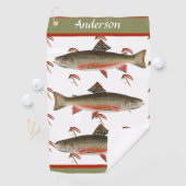Mit Monogramm Fischer Fischen Bachforelle Golfhandtuch (Insitu)