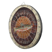 Mit Monogramm Fischer Fischen Forelle Dart Boa Dartscheibe (Vorderseite rechts)