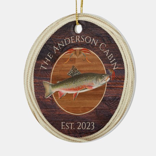 Mit Monogramm Fischer Fischen Forelle Keramik Ornament (Links)