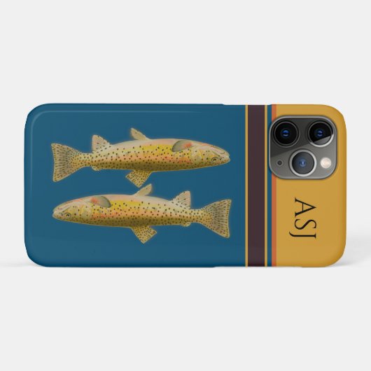 Mit Monogramm Fischforelle Case-Mate iPhone Hülle (Rückseite (Horizontal))