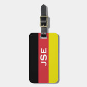 Mit Monogramm ~ Flagge Deutschlands Gepäckanhänger (Vorderseite vertikal)