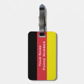 Mit Monogramm ~ Flagge Deutschlands Gepäckanhänger (Rückseite vertikal)