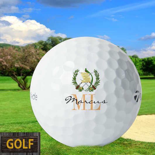 Mit Monogramm Flagge Guatemalas, Emblem-Golfbälle Golfball