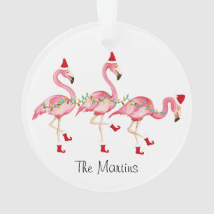 Mit Monogramm Flamingo Weihnachtsschmuck Ornament