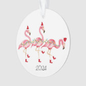 Mit Monogramm Flamingo Weihnachtsschmuck Ornament (Vorderseite)