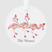 Mit Monogramm Flamingo Weihnachtsschmuck Ornament (Rückseite)