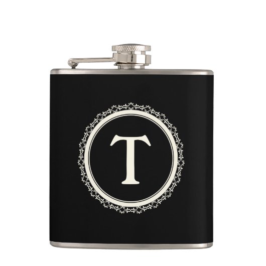 Mit Monogramm Flasche Flachmann (Vorderseite)