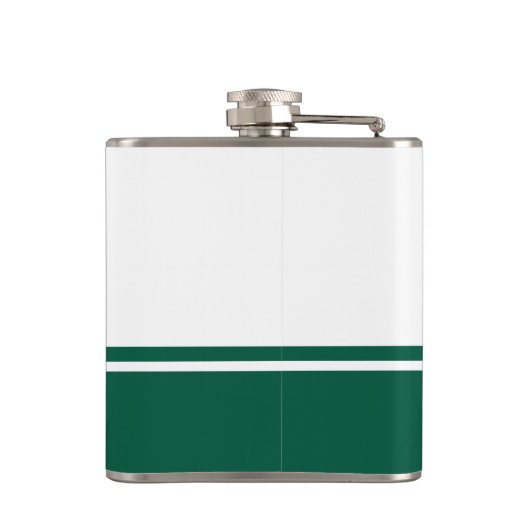 Mit Monogramm Flask Girly Modernes Script Emerald Flachmann (Rückseite)