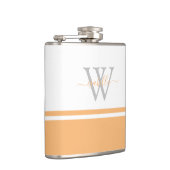 Mit Monogramm Flask Modern Script Peach Flachmann (Rechts)