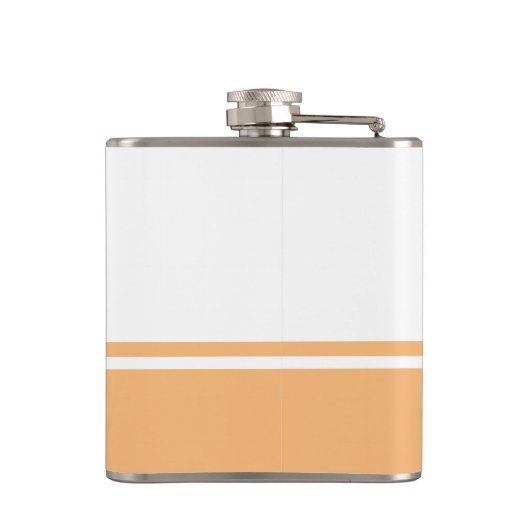 Mit Monogramm Flask Modern Script Peach Flachmann (Rückseite)