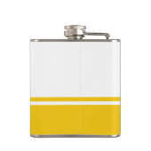 Mit Monogramm Flask Modern Script Yellow Flachmann (Rückseite)