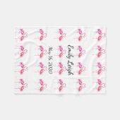 mit Monogramm Fleece Flamingo-Babydecke (Vorderseite (Horizontal))