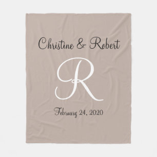 Mit Monogramm Fleecedecke
