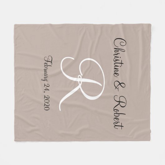 Mit Monogramm Fleecedecke (Vorderseite (Horizontal))