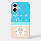 Mit Monogramm Flip Flops am Sandstrand Case-Mate iPhone Hülle (Rückseite)