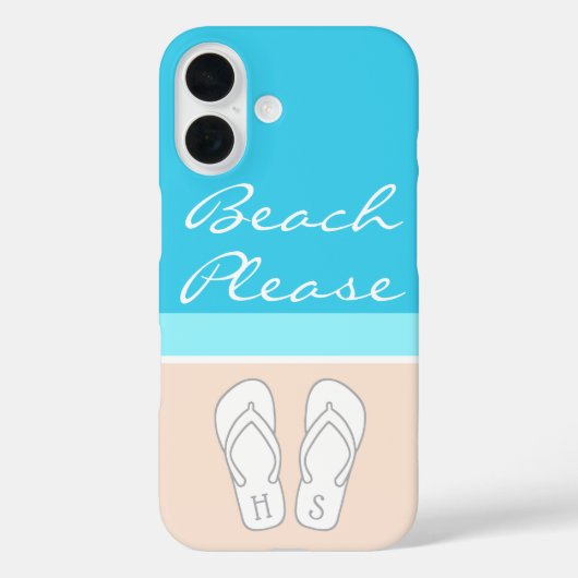 Mit Monogramm Flip Flops am Sandstrand Case-Mate iPhone Hülle (Rückseite)