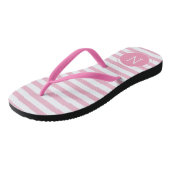 Mit Monogramm Flip-Flops, rosa und weiß gestrichen Badesandalen (Schrägansicht)